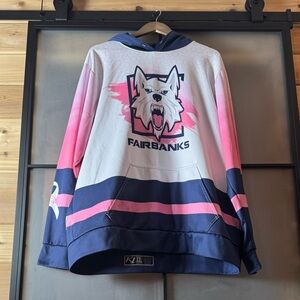 Fairbanks Ice Dogs Hockey Hoodie Pink